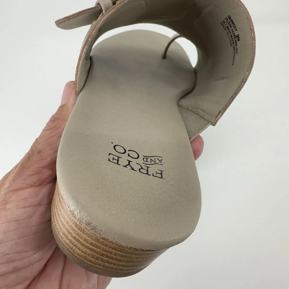 Woman Frye And Co Quincey Sandals Size 8 Medium‎ Gray/Beige tone